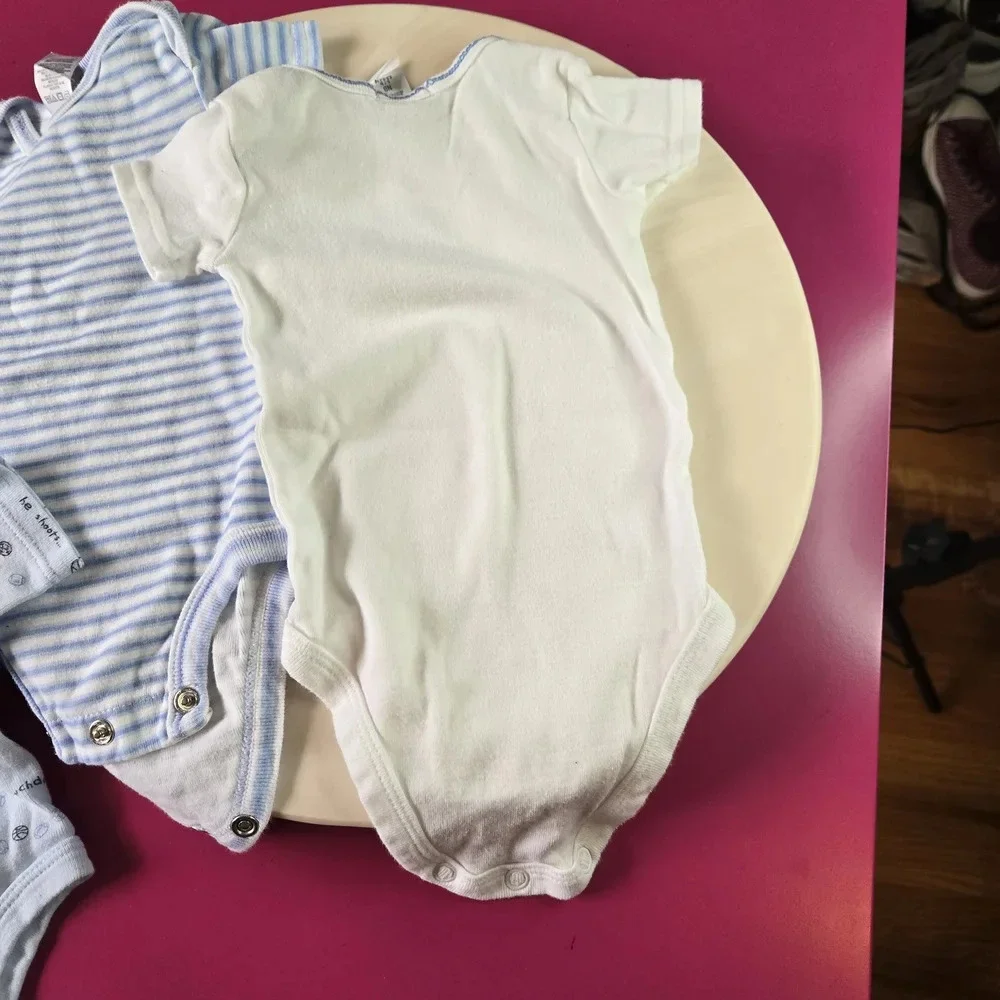 Blue and White Baby Onesie Set